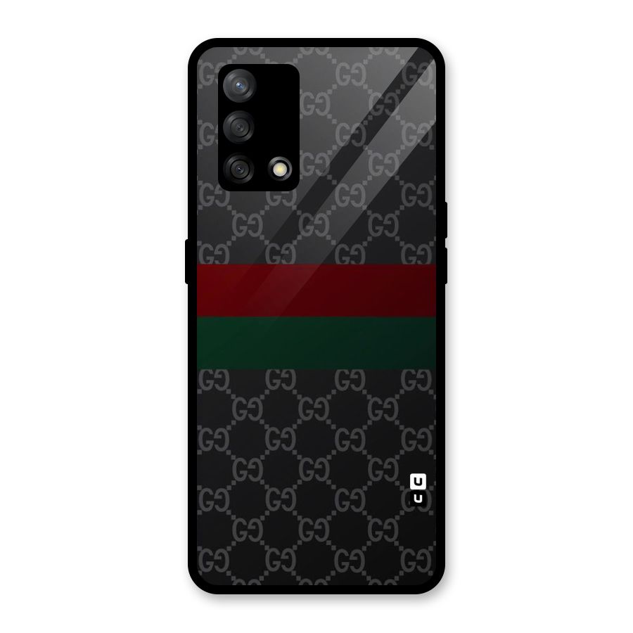 Royal Stripes Design Glass Back Case for Oppo F19