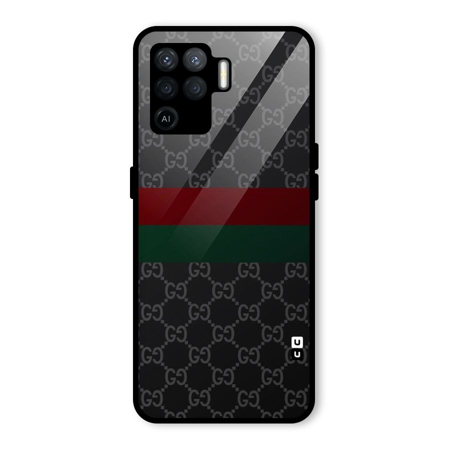 Royal Stripes Design Glass Back Case for Oppo F19 Pro
