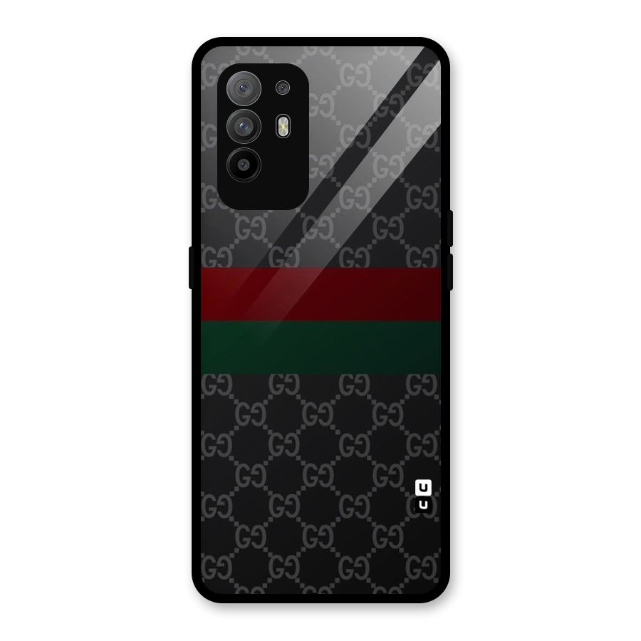 Royal Stripes Design Glass Back Case for Oppo F19 Pro Plus 5G