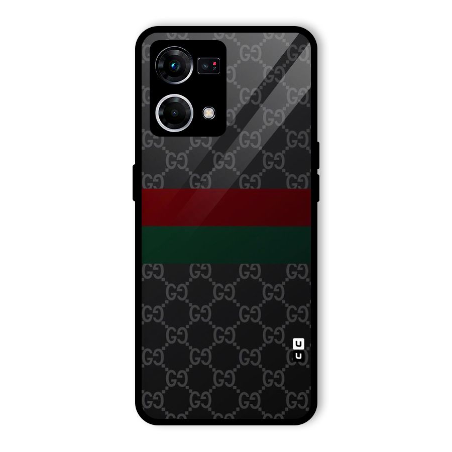 Royal Stripes Design Glass Back Case for Oppo F21 Pro 4G