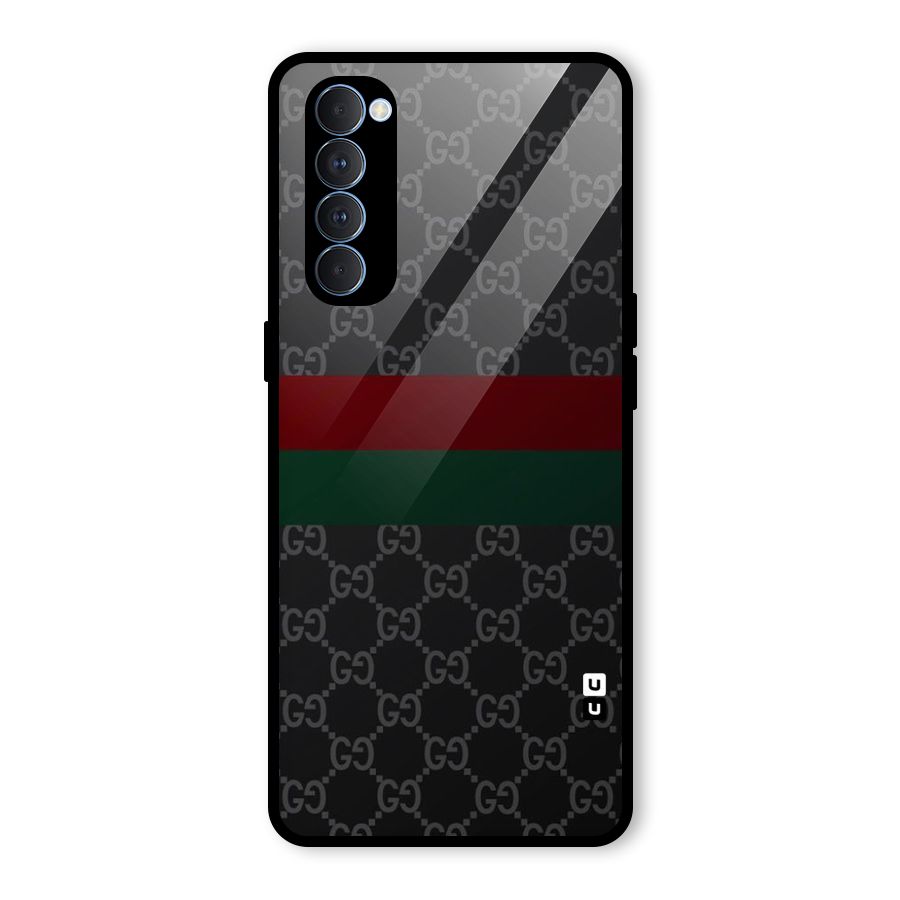 Royal Stripes Design Glass Back Case for Oppo Reno4 Pro
