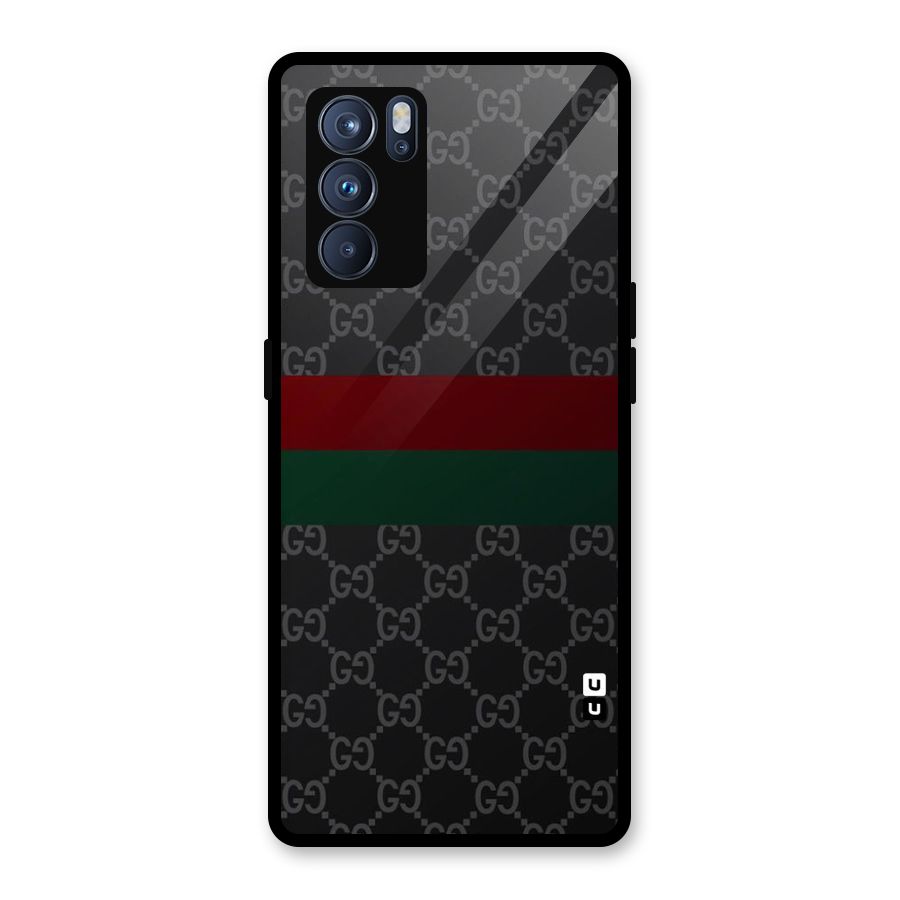 Royal Stripes Design Glass Back Case for Oppo Reno6 Pro 5G