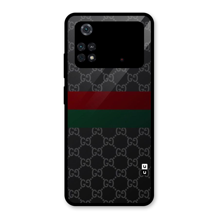 Royal Stripes Design Glass Back Case for Poco M4 Pro 4G