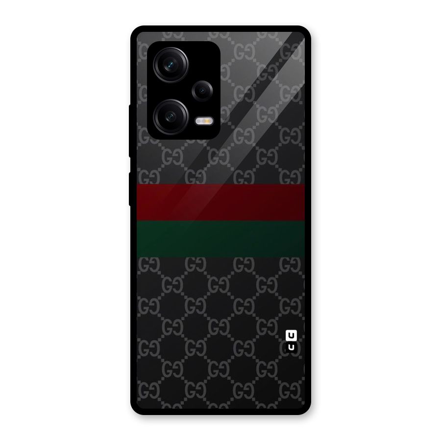 Royal Stripes Design Glass Back Case for Redmi Note 12 Pro