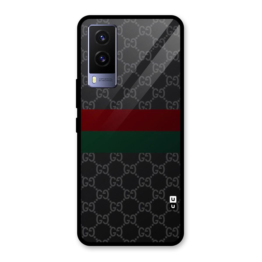 Royal Stripes Design Glass Back Case for Vivo V21e 5G