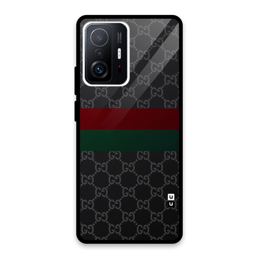Royal Stripes Design Glass Back Case for Xiaomi 11T Pro