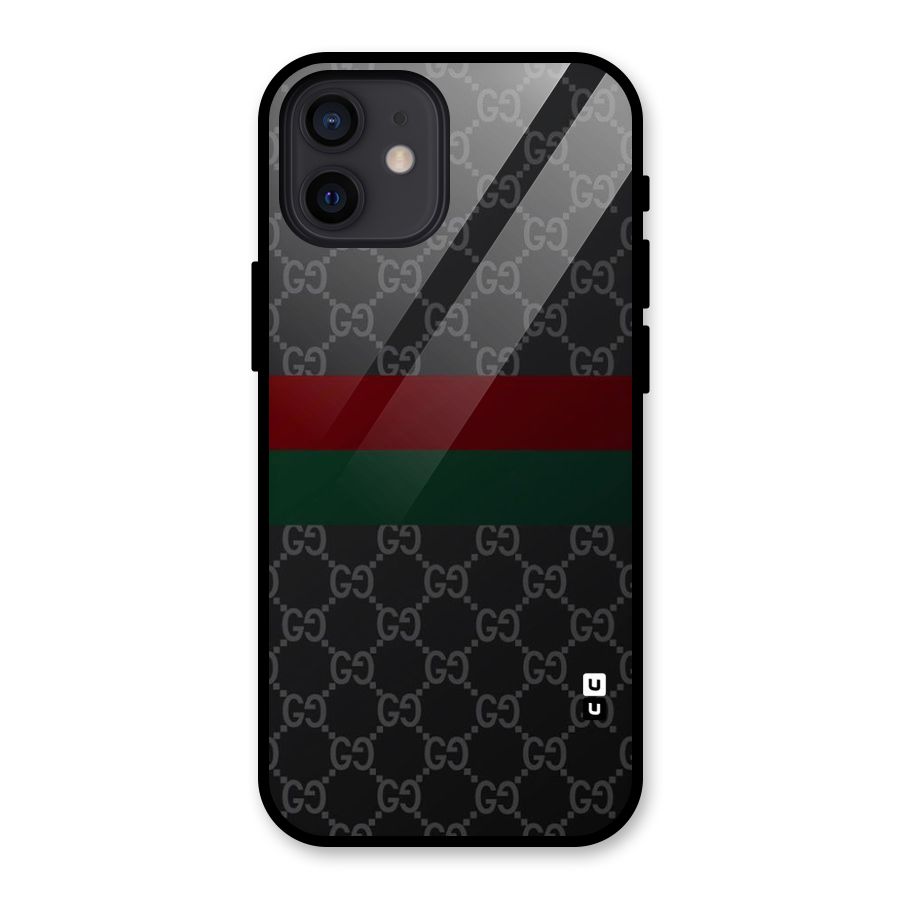 Royal Stripes Design Glass Back Case for iPhone 12