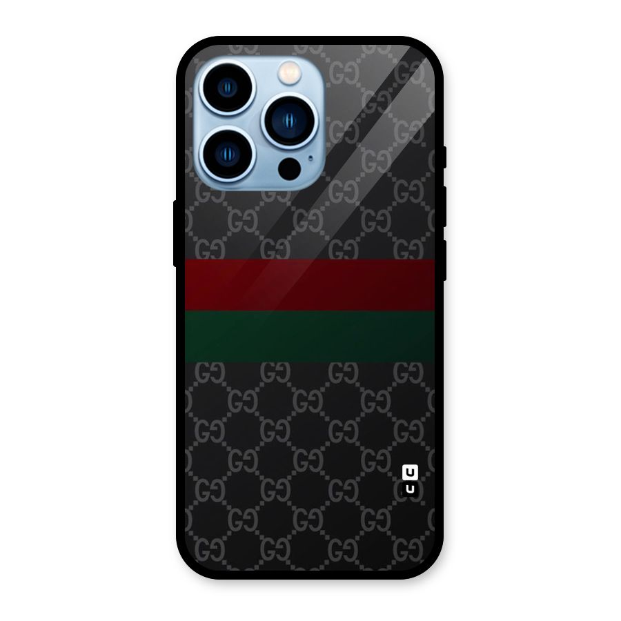 Royal Stripes Design Glass Back Case for iPhone 13 Pro