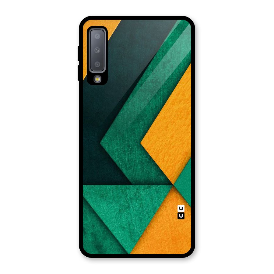 Rugged Abstract Stripes Glass Back Case for Galaxy A7 (2018)
