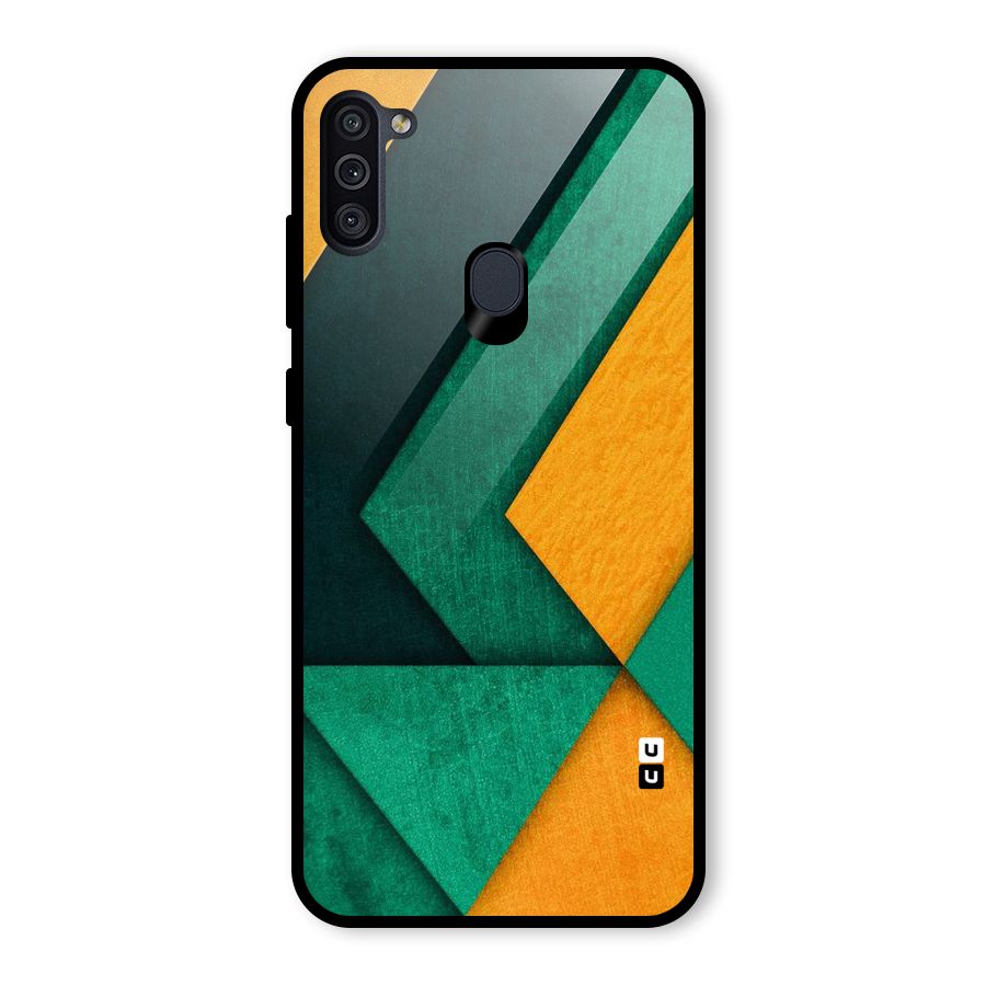 Rugged Abstract Stripes Glass Back Case for Galaxy M11