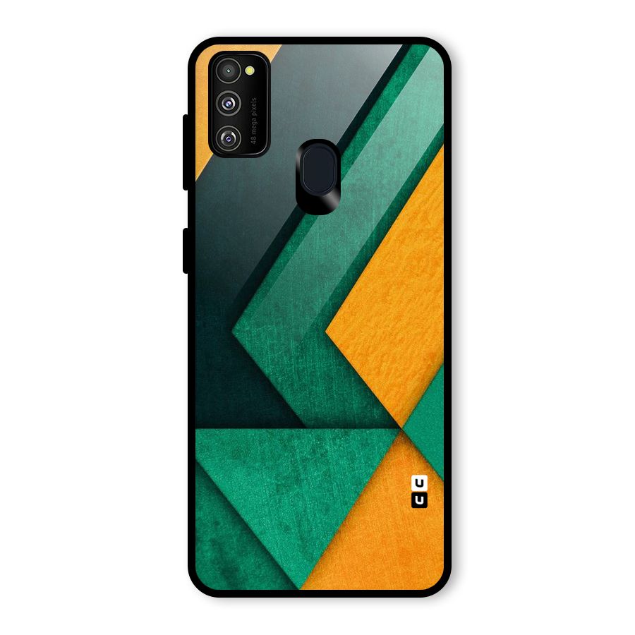 Rugged Abstract Stripes Glass Back Case for Galaxy M30s
