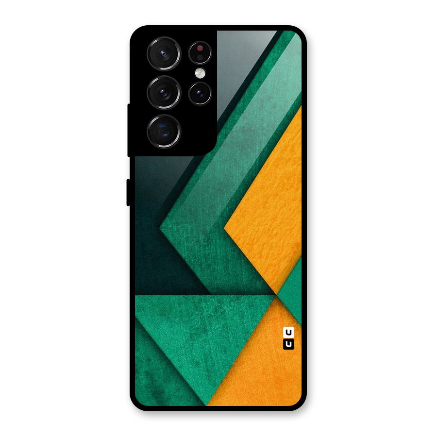 Rugged Abstract Stripes Glass Back Case for Galaxy S21 Ultra 5G