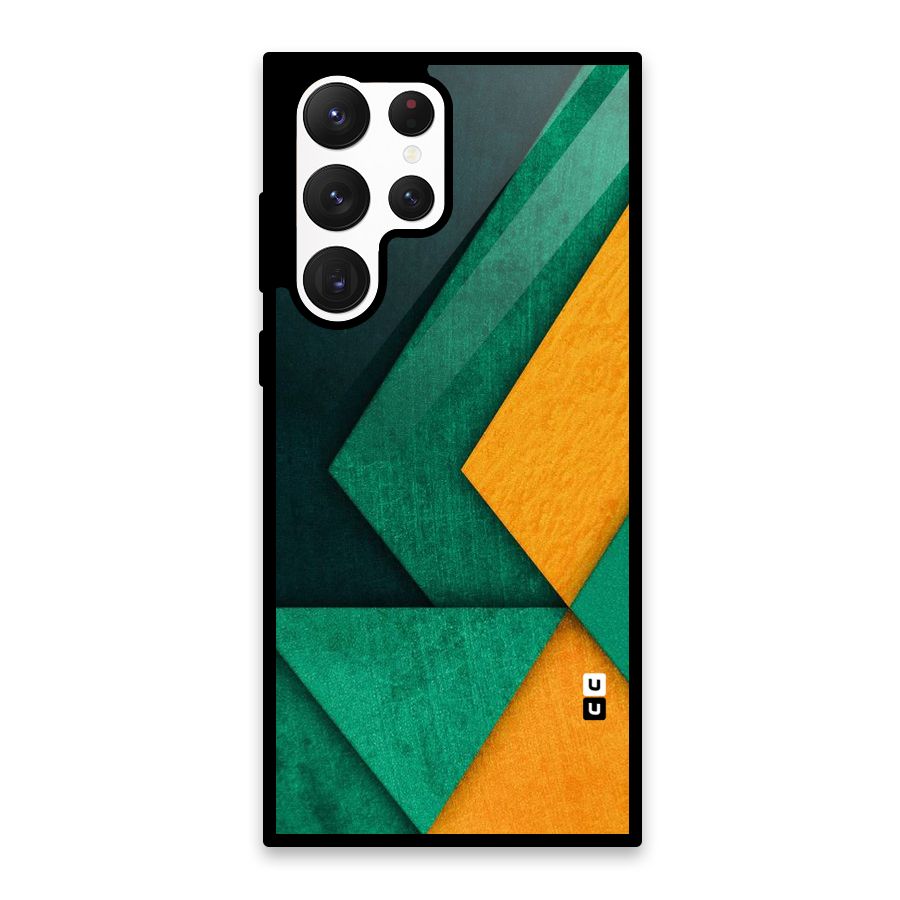 Rugged Abstract Stripes Glass Back Case for Galaxy S22 Ultra 5G