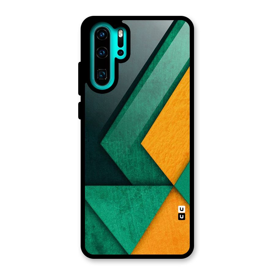 Rugged Abstract Stripes Glass Back Case for Huawei P30 Pro