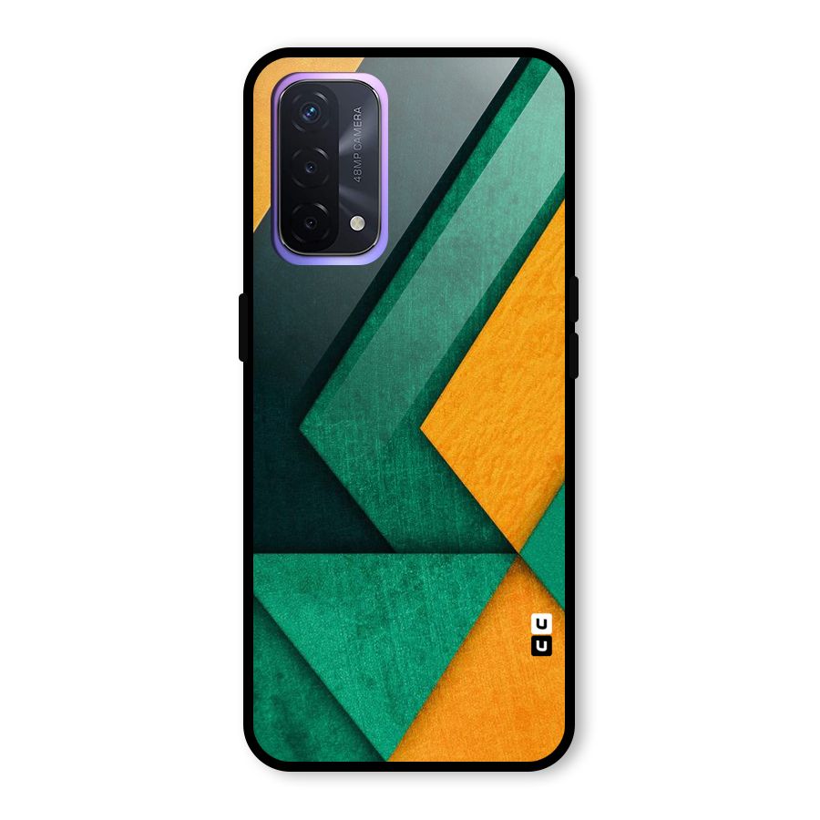Rugged Abstract Stripes Glass Back Case for Oppo A74 5G