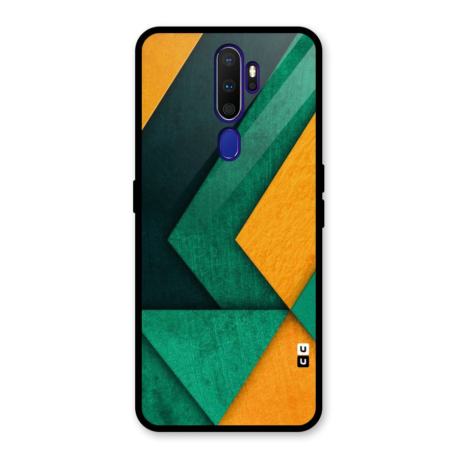 Rugged Abstract Stripes Glass Back Case for Oppo A9 (2020)