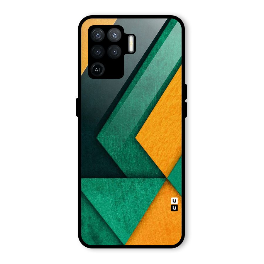 Rugged Abstract Stripes Glass Back Case for Oppo F19 Pro