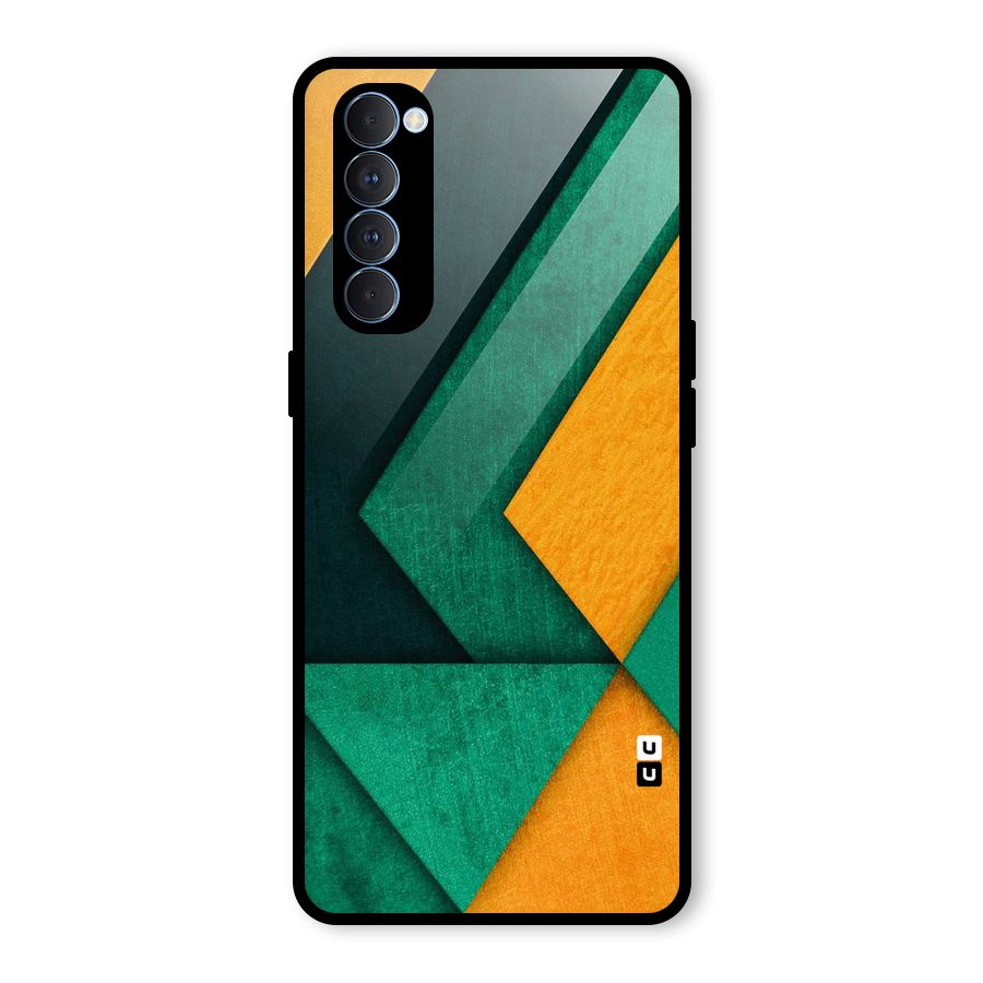 Rugged Abstract Stripes Glass Back Case for Oppo Reno4 Pro