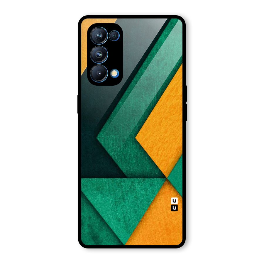 Rugged Abstract Stripes Glass Back Case for Oppo Reno5 Pro 5G