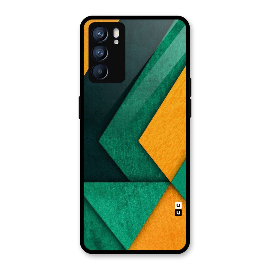 Rugged Abstract Stripes Glass Back Case for Oppo Reno6 5G