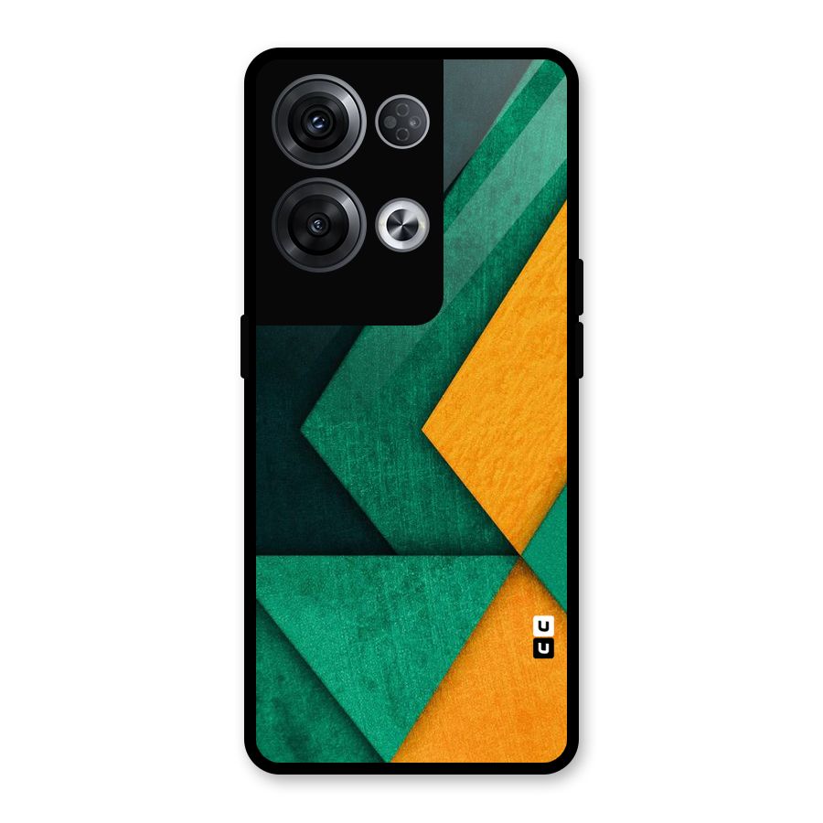 Rugged Abstract Stripes Glass Back Case for Oppo Reno8 Pro 5G