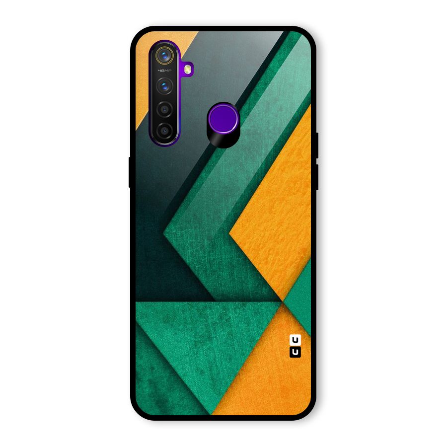 Rugged Abstract Stripes Glass Back Case for Realme 5 Pro