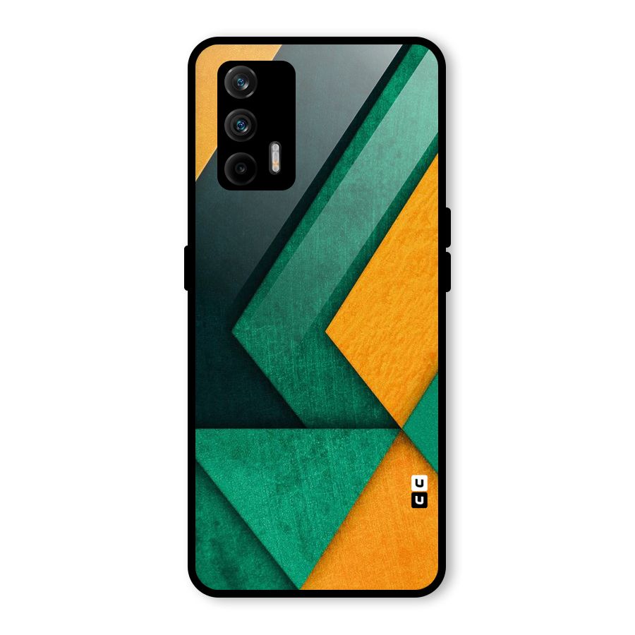 Rugged Abstract Stripes Glass Back Case for Realme GT 5G