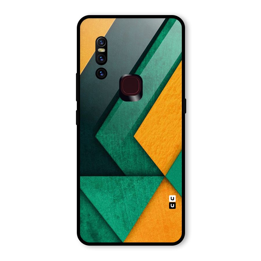Rugged Abstract Stripes Glass Back Case for Vivo V15