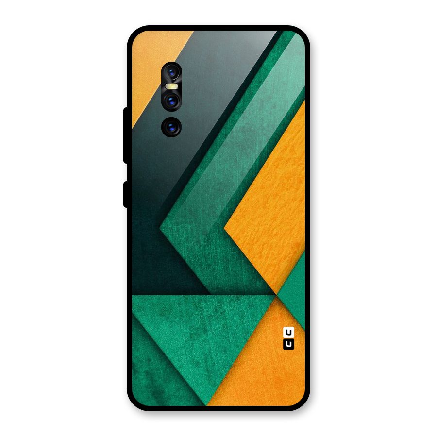 Rugged Abstract Stripes Glass Back Case for Vivo V15 Pro