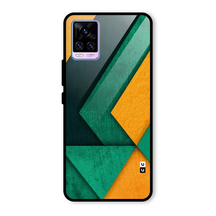 Rugged Abstract Stripes Glass Back Case for Vivo V20 Pro