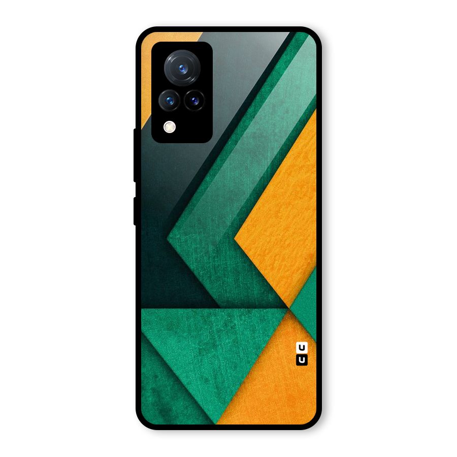 Rugged Abstract Stripes Glass Back Case for Vivo V21 5G