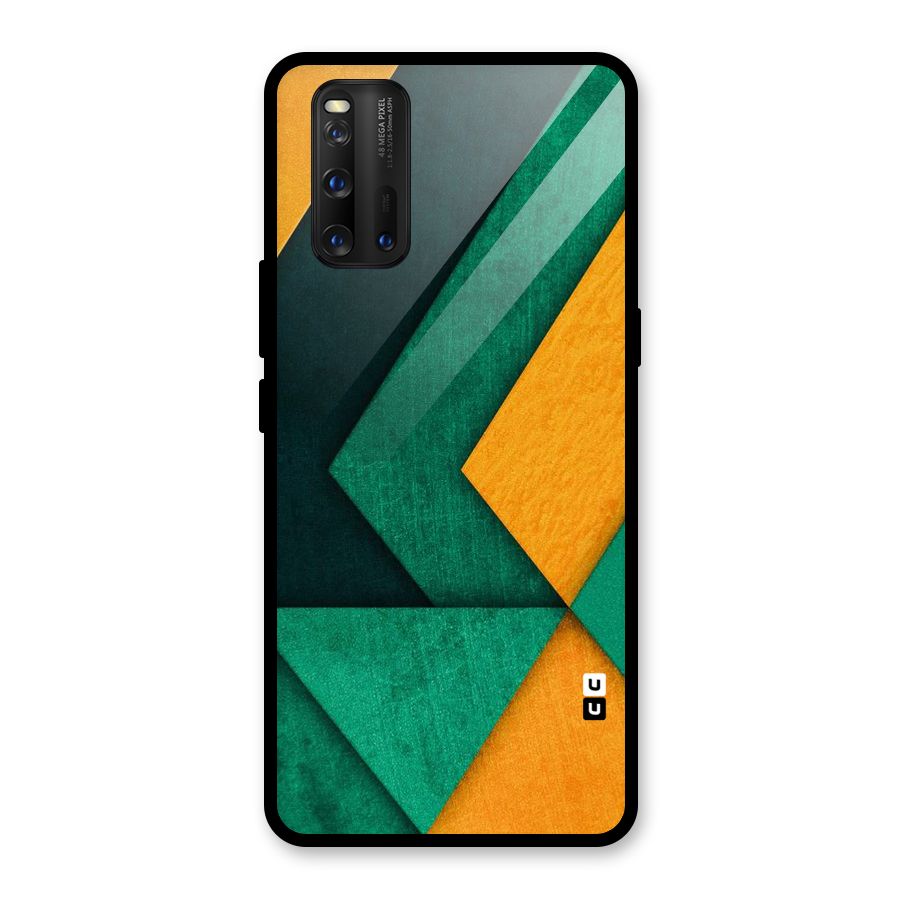Rugged Abstract Stripes Glass Back Case for Vivo iQOO 3