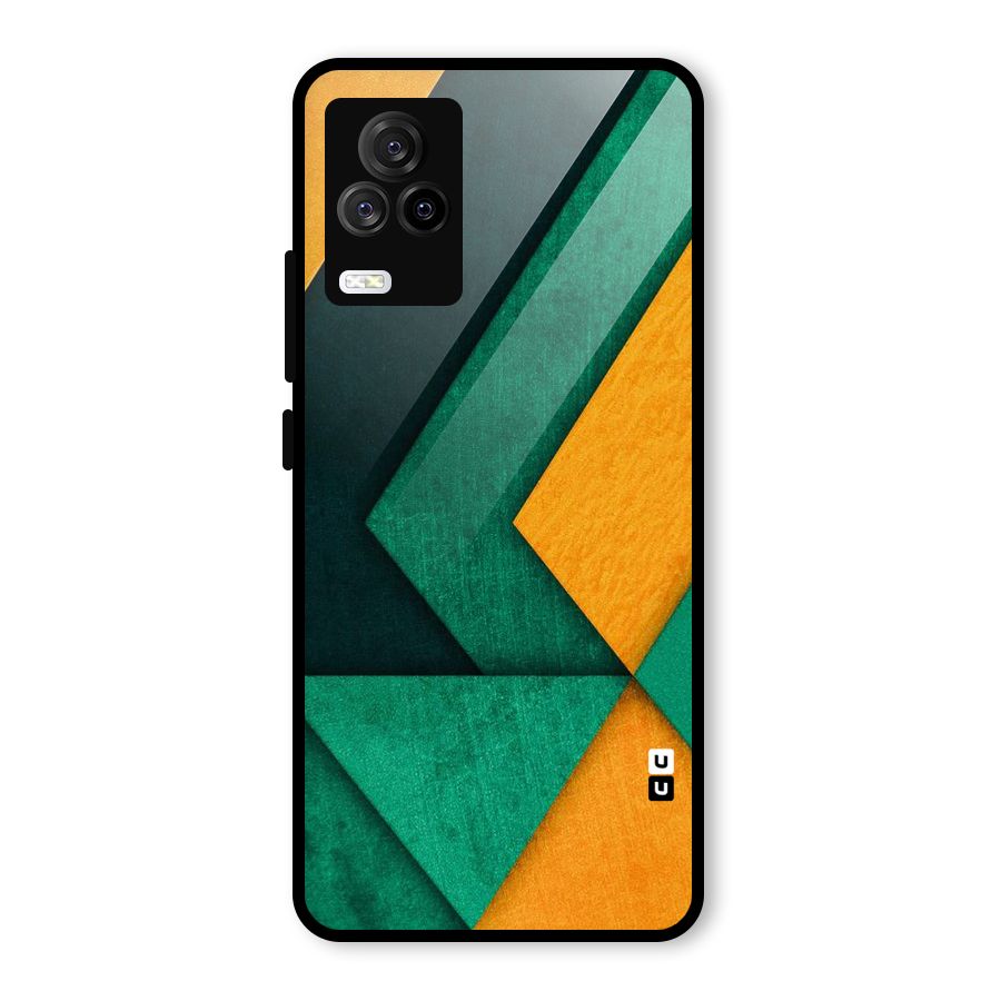 Rugged Abstract Stripes Glass Back Case for Vivo iQOO 7 Legend 5G