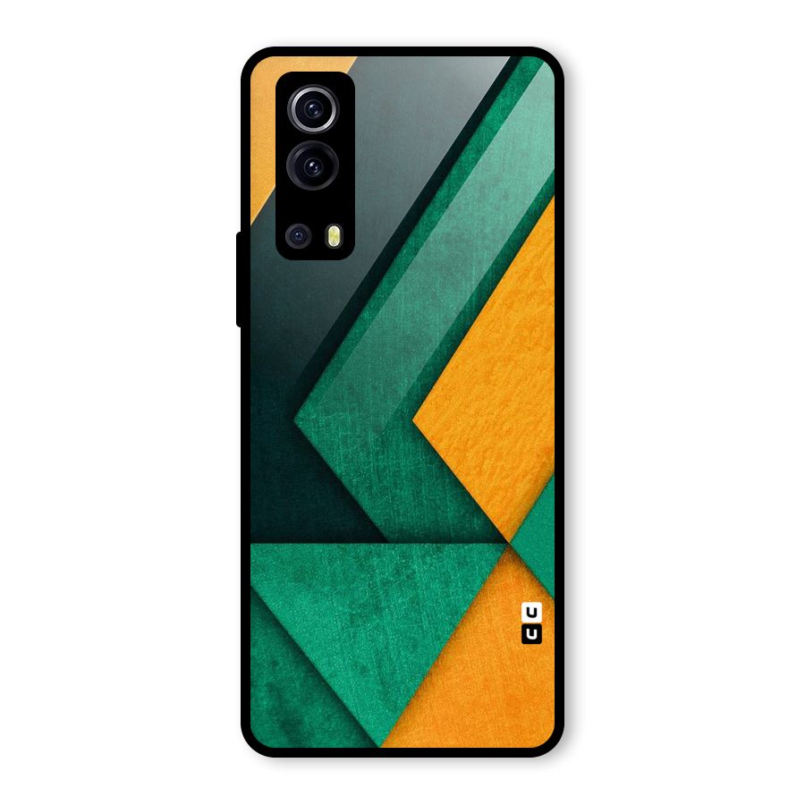 Rugged Abstract Stripes Glass Back Case for Vivo iQOO Z3