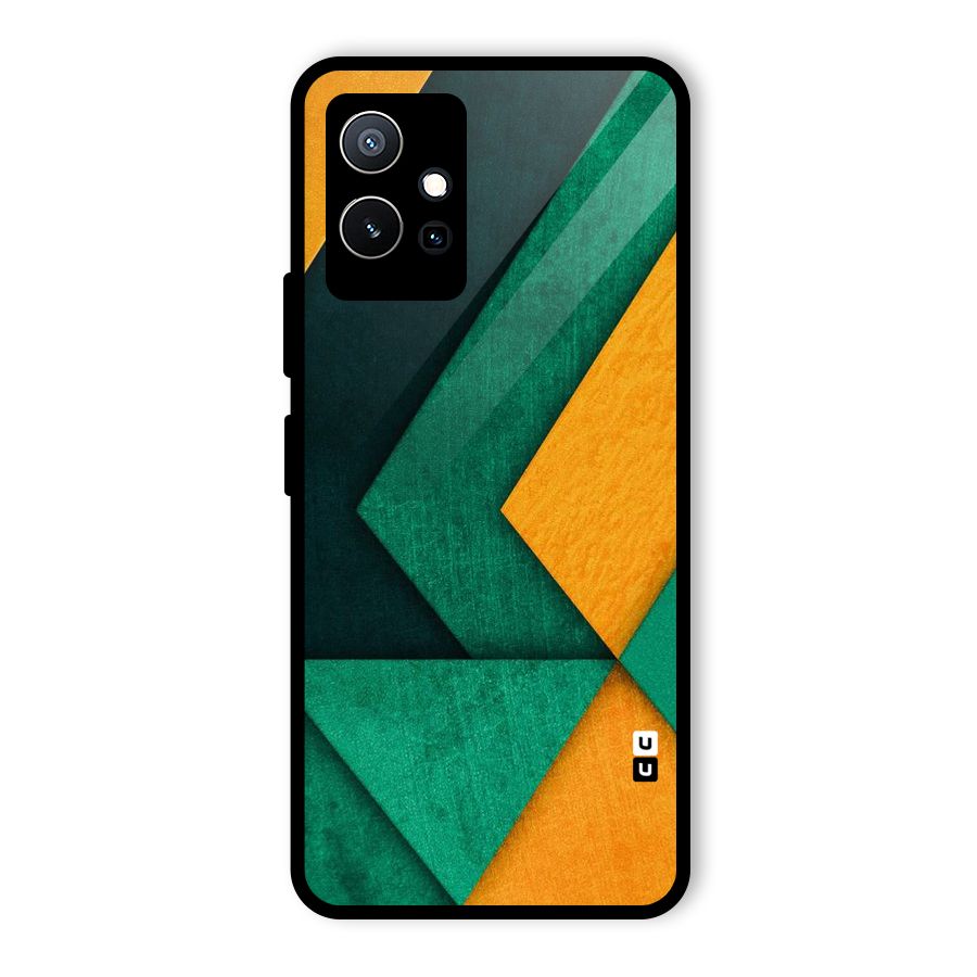 Rugged Abstract Stripes Glass Back Case for Vivo iQOO Z6