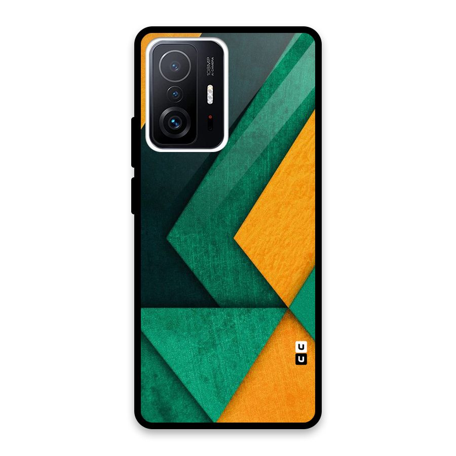 Rugged Abstract Stripes Glass Back Case for Xiaomi 11T Pro