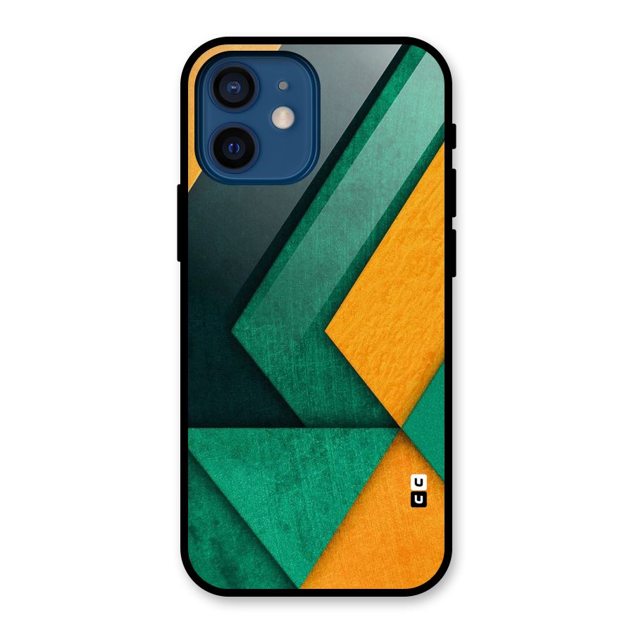 Rugged Abstract Stripes Glass Back Case for iPhone 12 Mini