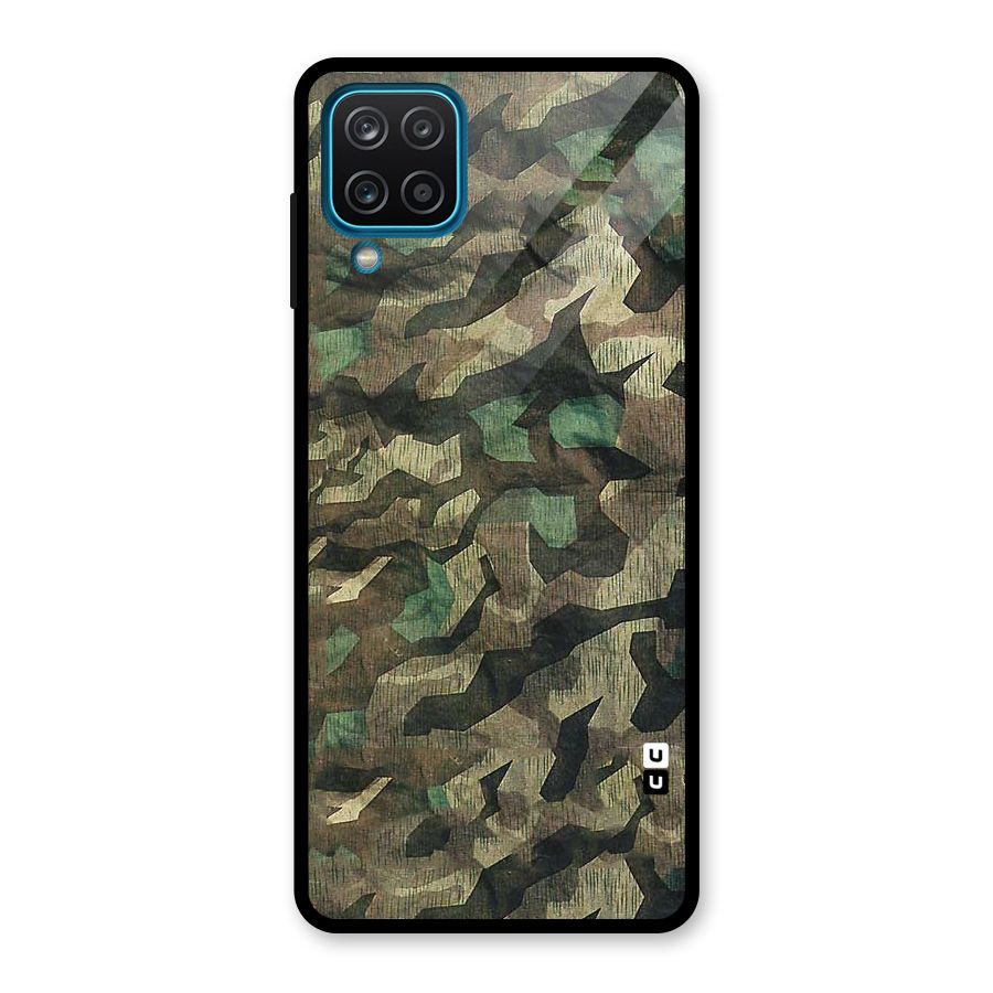 Rugged Army Glass Back Case for Galaxy A12