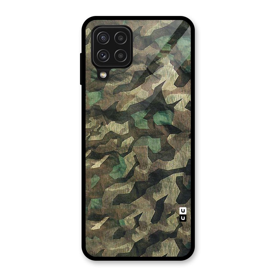 Rugged Army Glass Back Case for Galaxy A22 4G