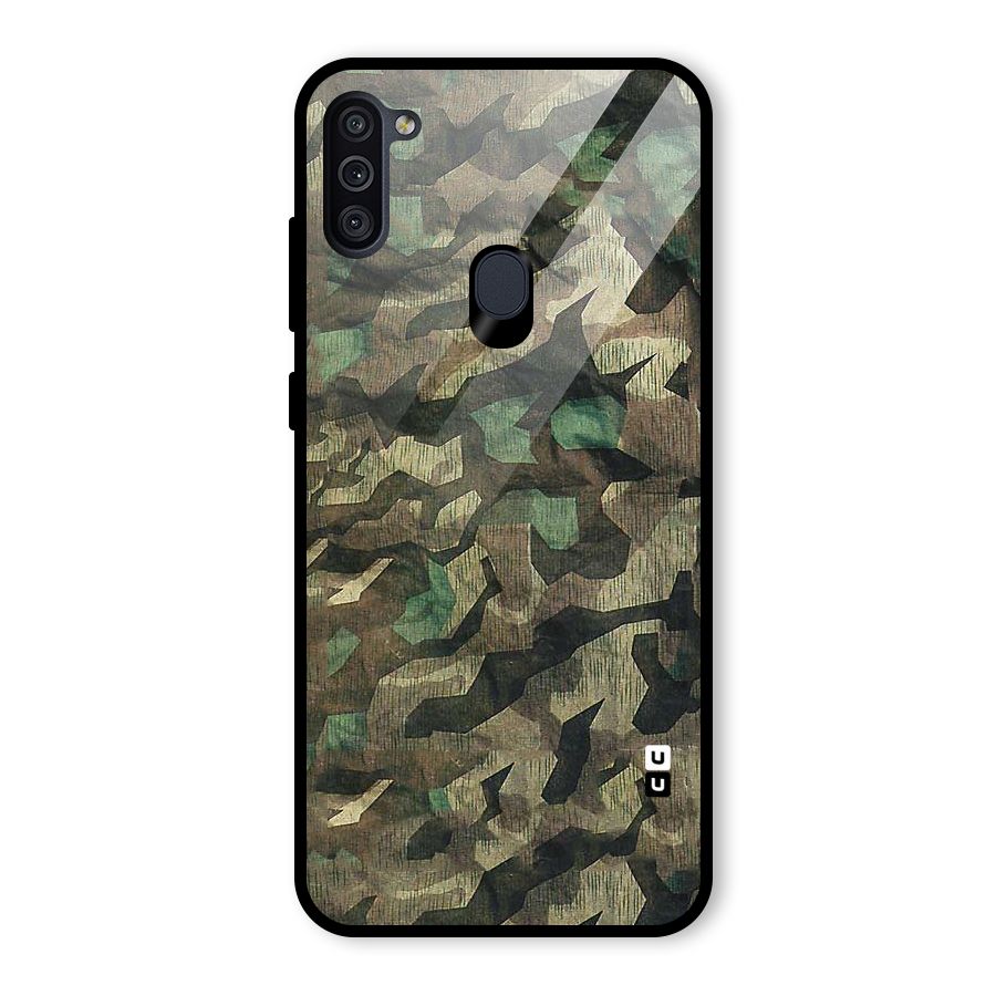 Rugged Army Glass Back Case for Galaxy M11