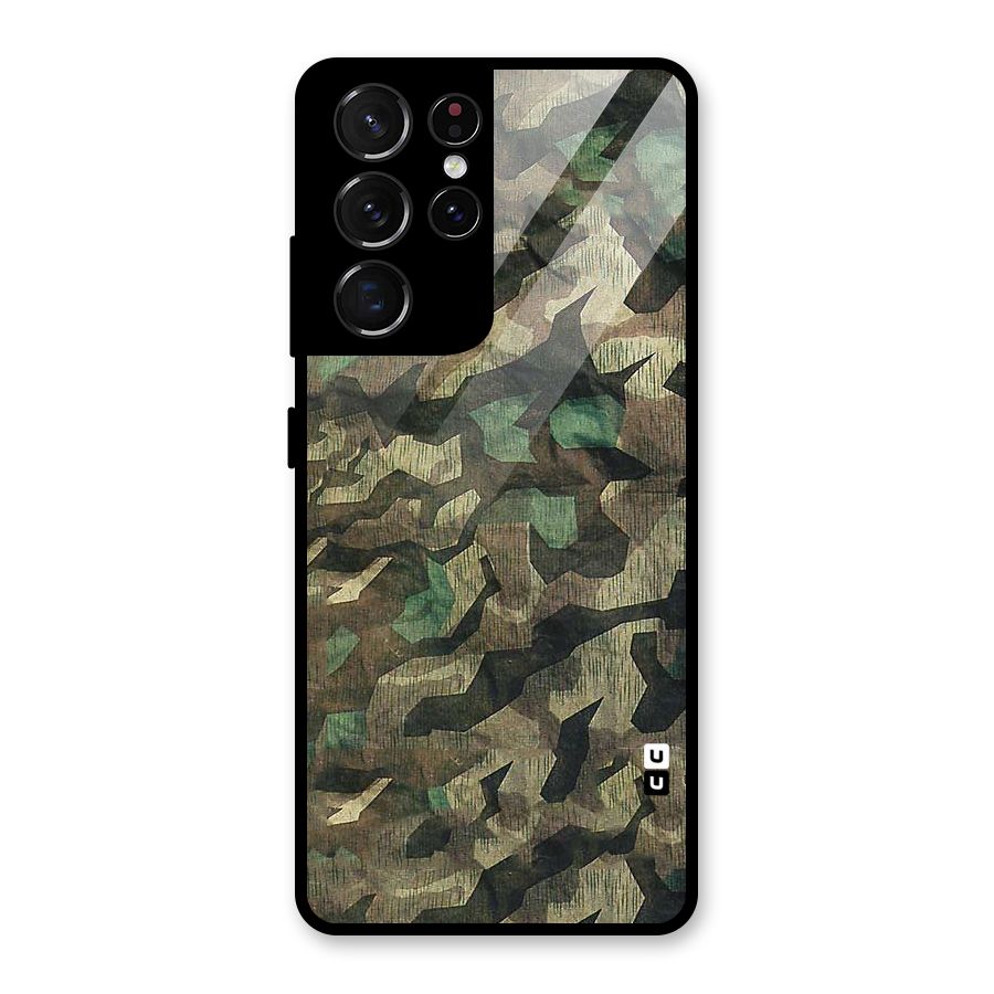 Rugged Army Glass Back Case for Galaxy S21 Ultra 5G