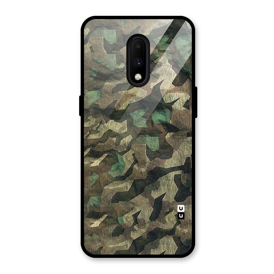 Rugged Army Glass Back Case for OnePlus 7