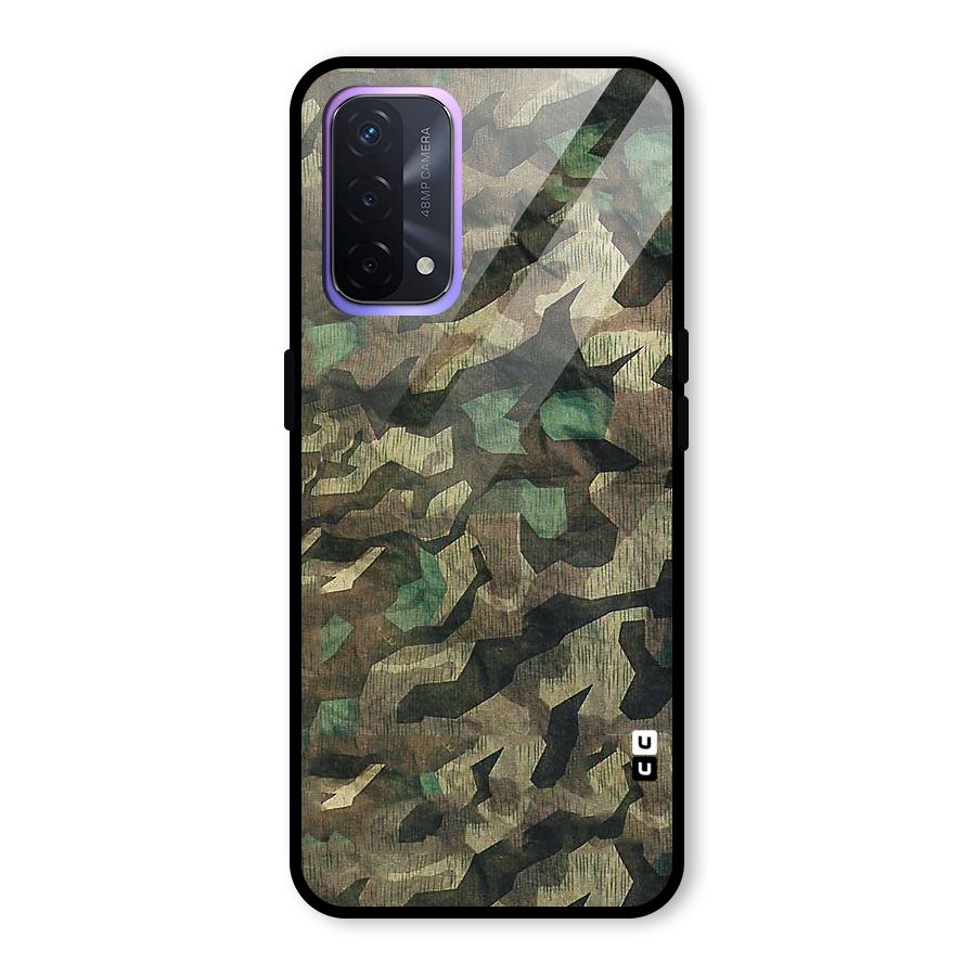 Rugged Army Glass Back Case for Oppo A74 5G