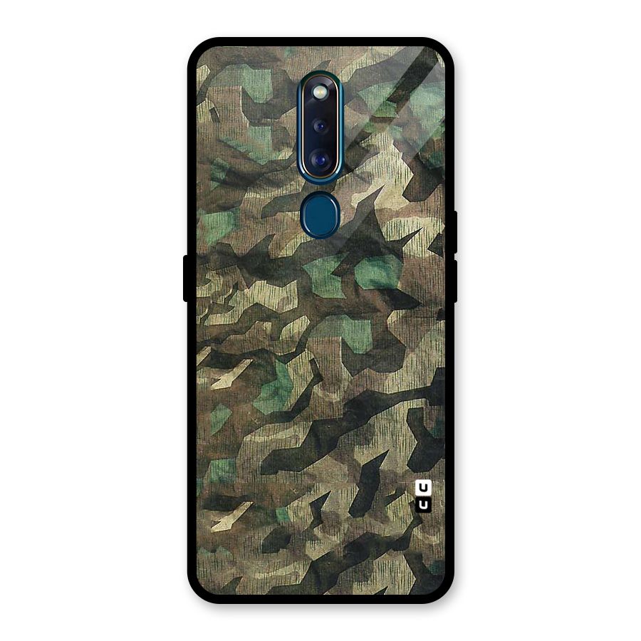 Rugged Army Glass Back Case for Oppo F11 Pro
