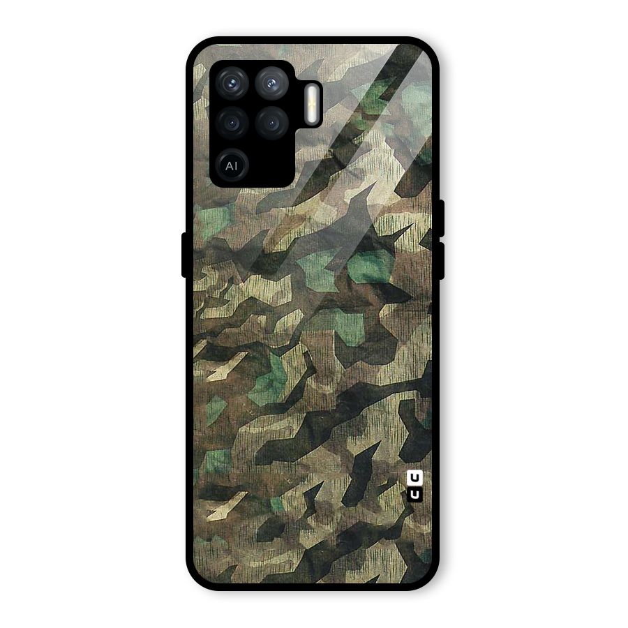 Rugged Army Glass Back Case for Oppo F19 Pro