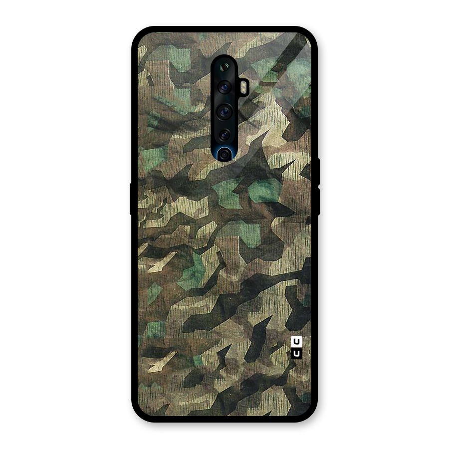 Rugged Army Glass Back Case for Oppo Reno2 F