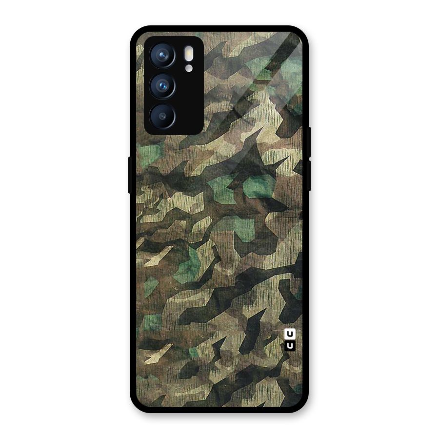 Rugged Army Glass Back Case for Oppo Reno6 5G