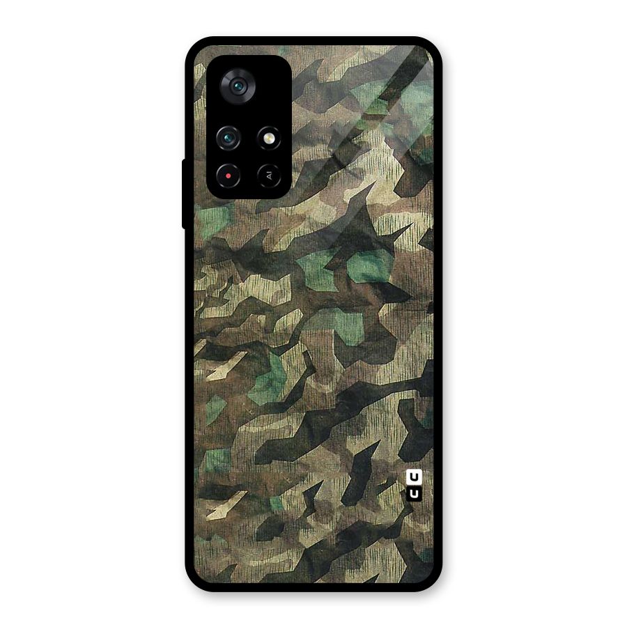 Rugged Army Glass Back Case for Poco M4 Pro 5G