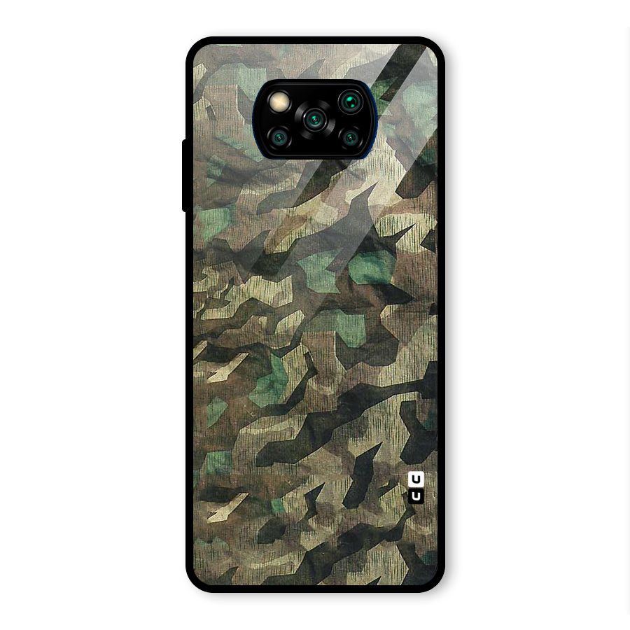 Rugged Army Glass Back Case for Poco X3 Pro