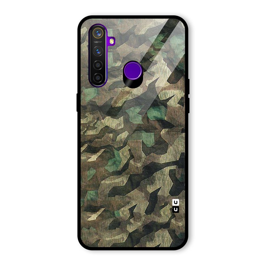 Rugged Army Glass Back Case for Realme 5 Pro